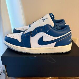 Air Jordan 1 Low SE White Industrial Blue Brand New Nike Mens Size 9.5